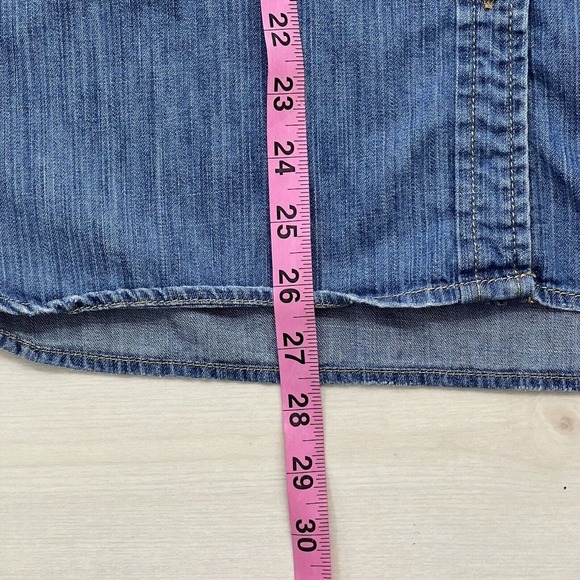 Current/Elliott The Perfect Shirt Women Size 1 Small Denim Cotton Metal Buttons - Picture 9 of 12